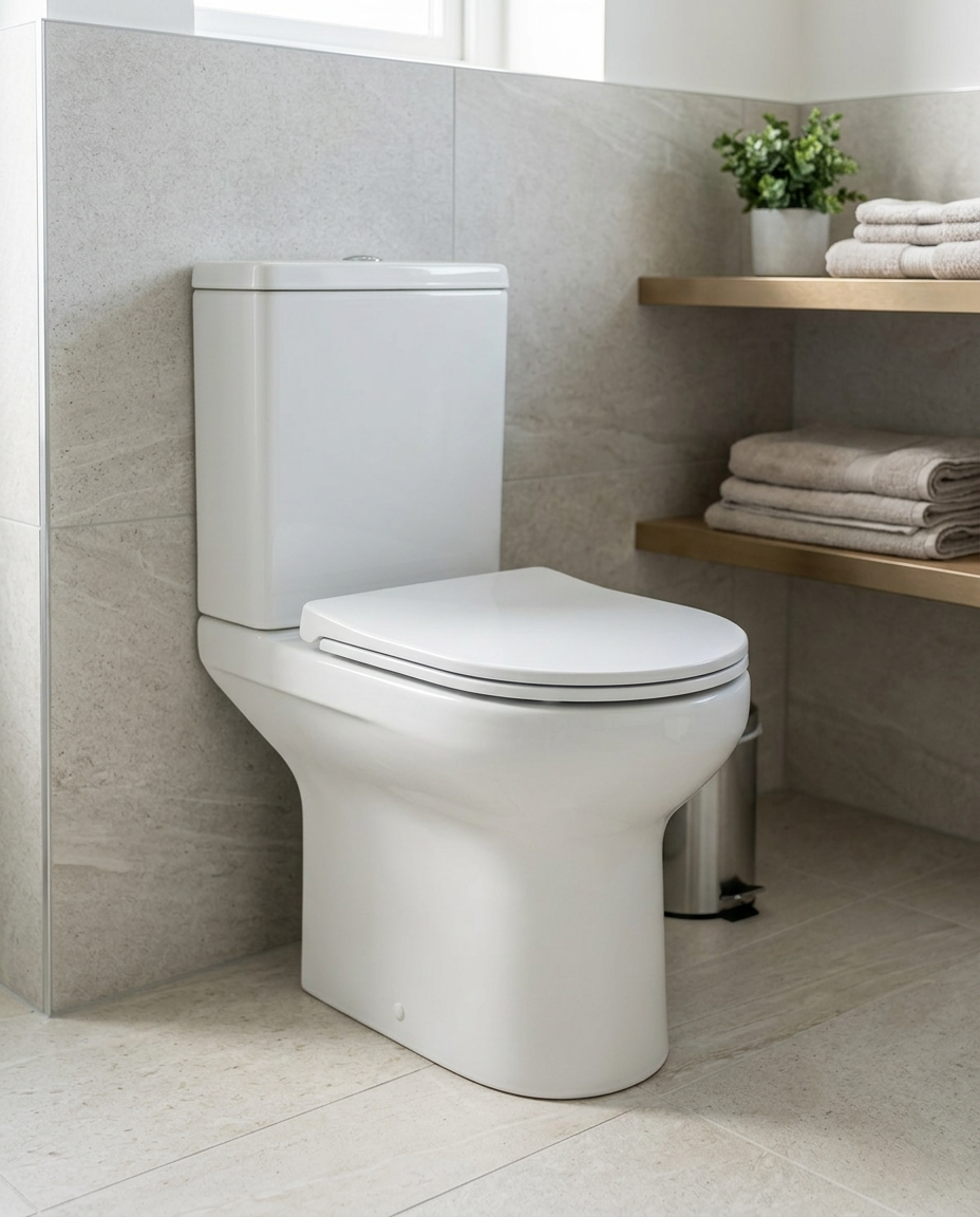 Minima Soft Close Toilet Seat in a bright modern bathroom