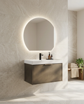 Mira Backlit LED Mirror in a bright modern bathroom
