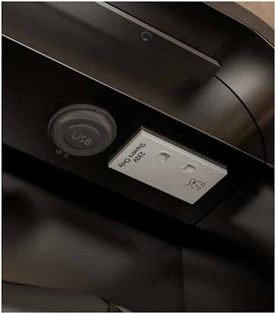 Shaver socket and USB port inside the mirror cabinet
