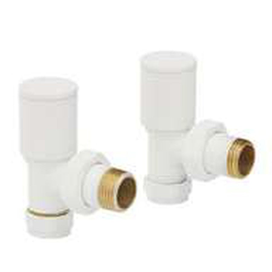 Modern Manual Radiator Valves, White, Straight