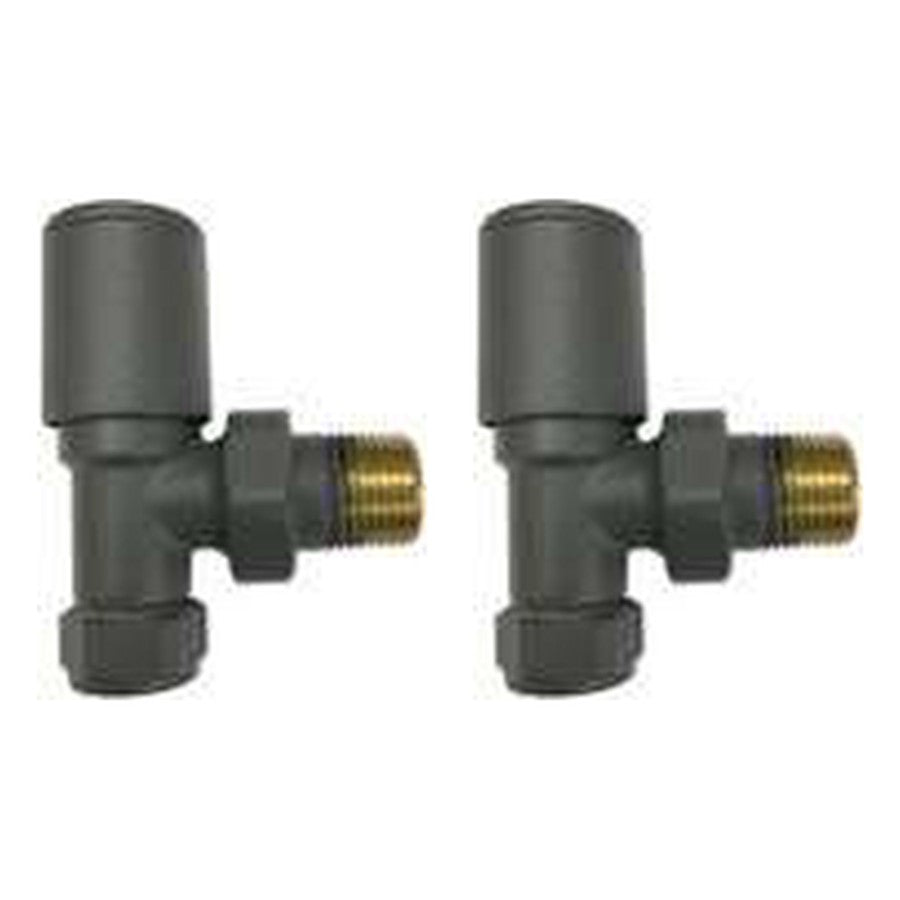 Modern Manual Radiator Valves, Textured grey, Straight