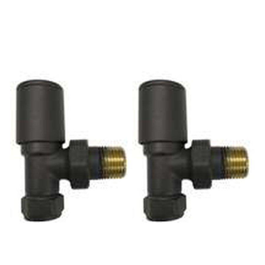 Modern Manual Radiator Valves, Anthracite, Straight