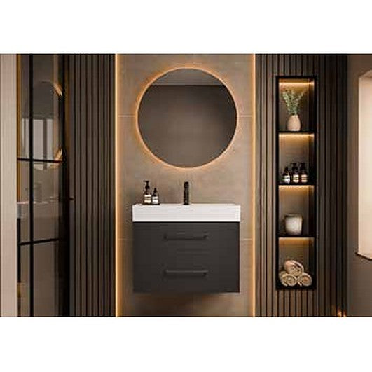 Montara aurora wall hung vanity unit with a backlit mirror