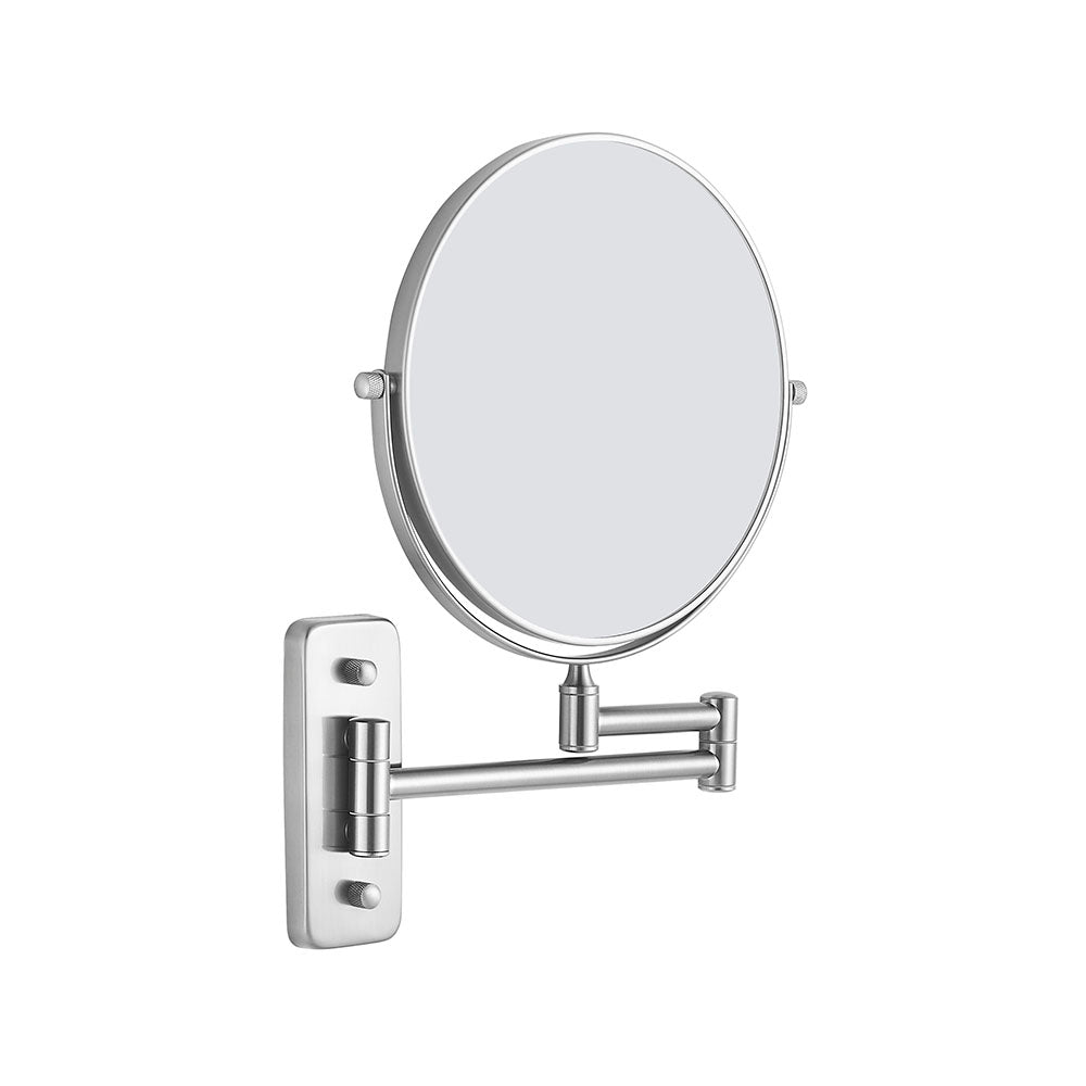 Mason Reversible 5x Magnifying Wall Mirror - Brushed Nickel