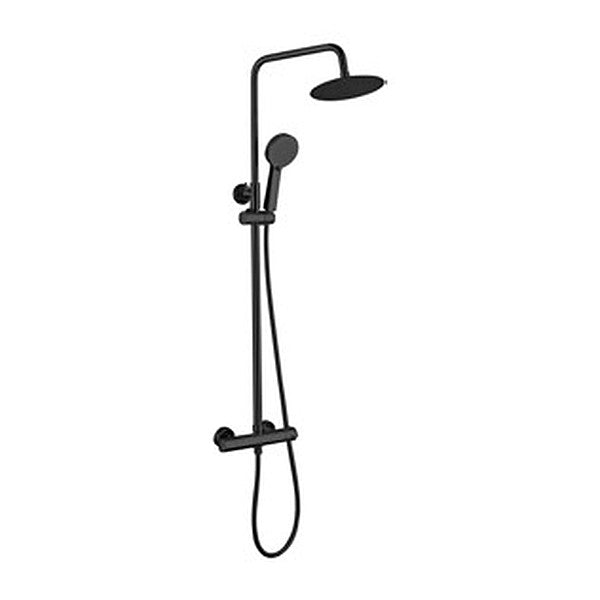 Neptuna Round Thermostatic Drench Shower – Matt Black