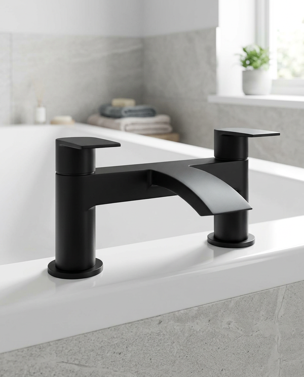 Noxa Curve Matt Black Bath Filler