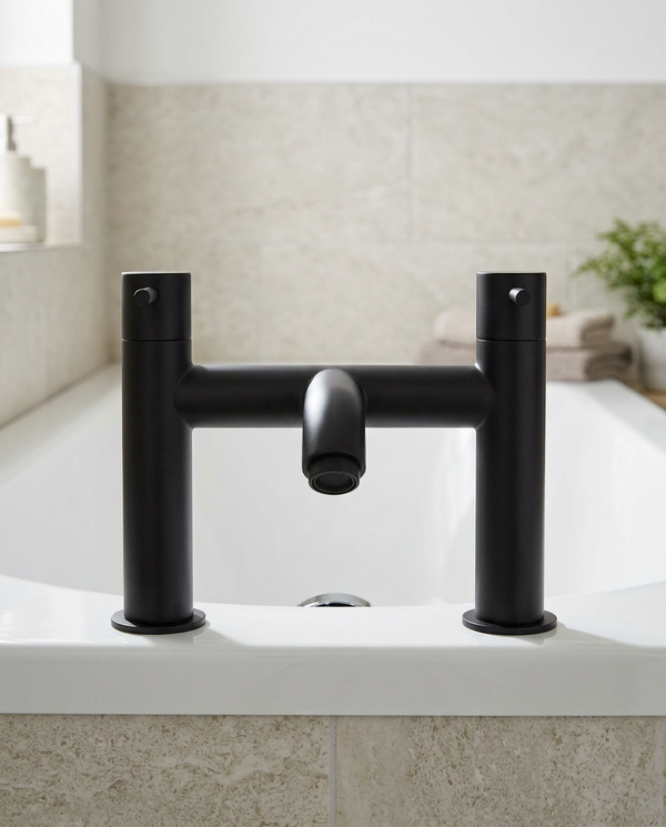 Noxa Round Matt Black Bath Filler