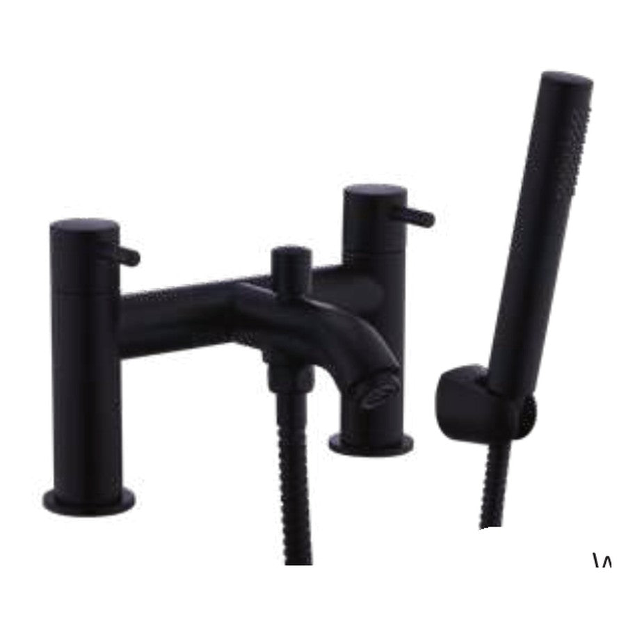 Noxa Round Matt Black Bath Shower Mixer