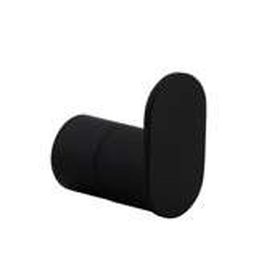Noxa Round Matt Black Bathroom Accessories, Robe hook