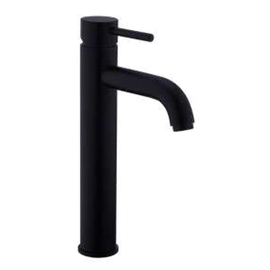Noxa Round Matt Black Hi-Rise Mono Basin Mixer