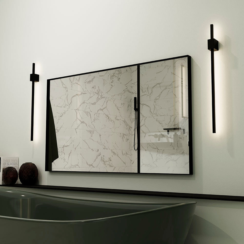 Newington Rectangular Mirror 120 Black - 120x70cm