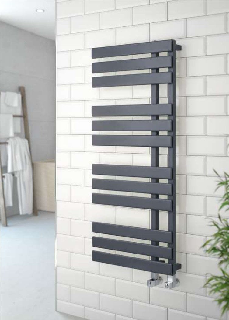 Orwell Designer Towel Rail, Textured grey