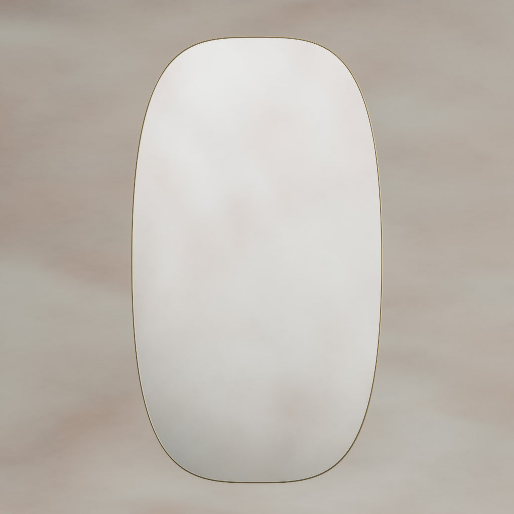 Oslo Barrel Mirror 45x80cm - Brushed Brass