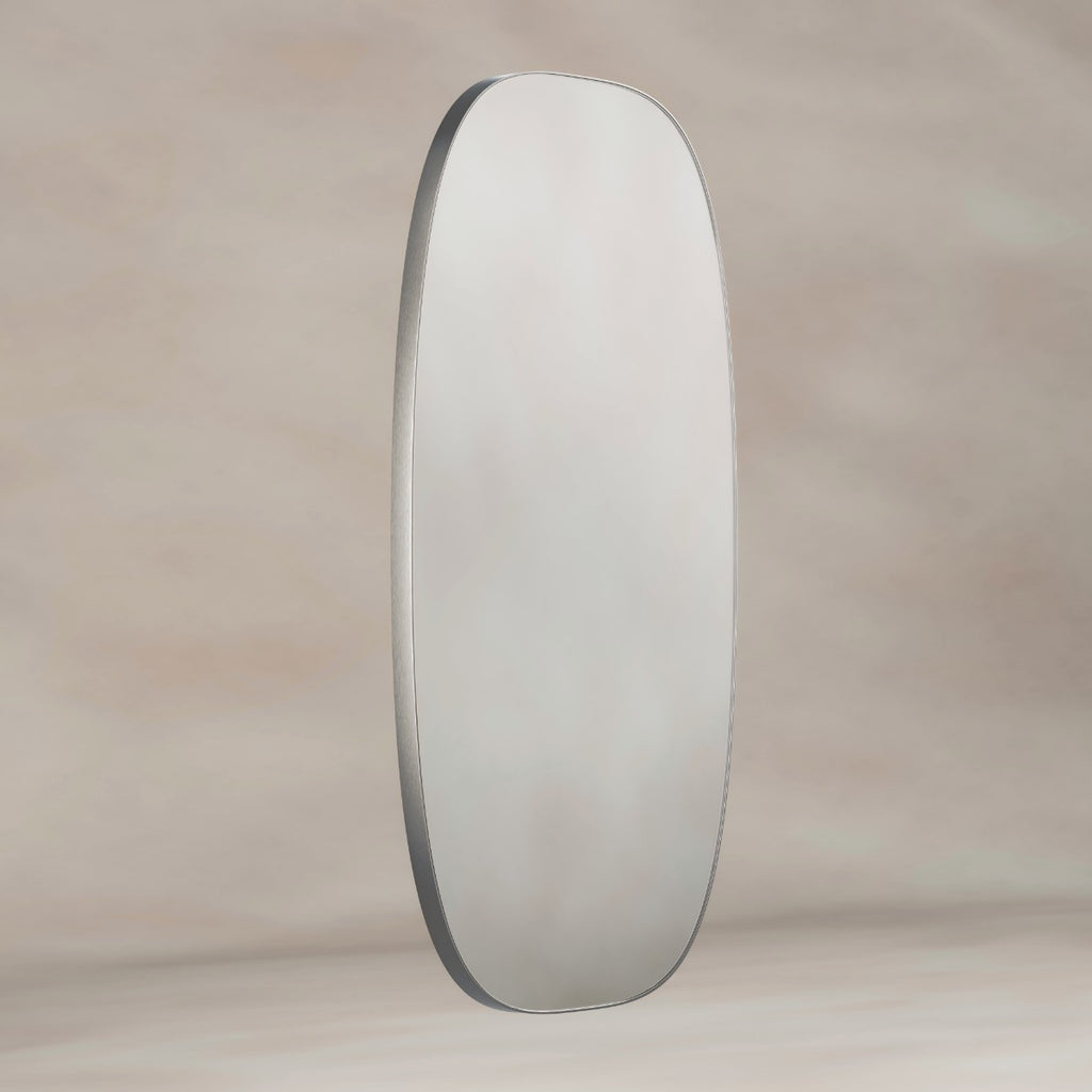 Oslo Barrel Mirror 45x80cm - Brushed Nickel