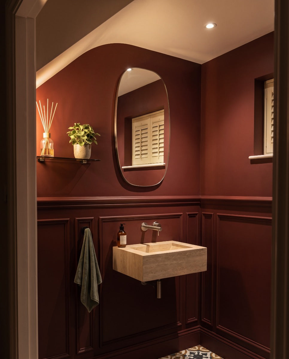 Oslo Barrel Mirror 45x80cm - Brushed Nickel