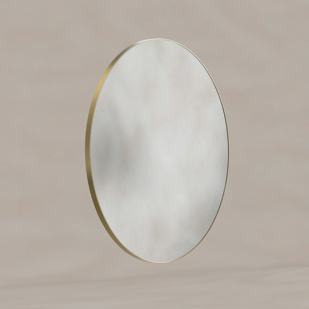 Oslo Round Mirror 80cm Brushed Brass