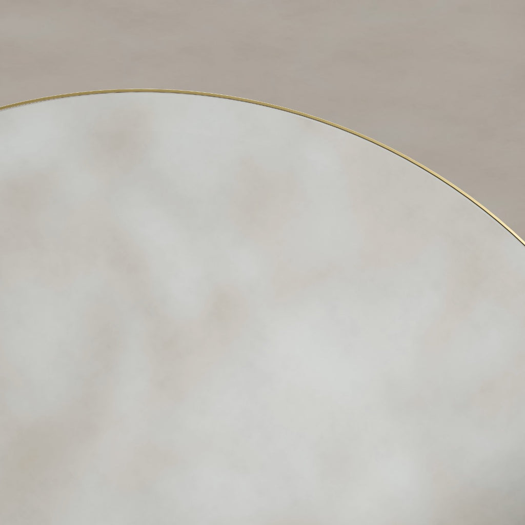 Oslo Round Mirror 80cm Brushed Brass