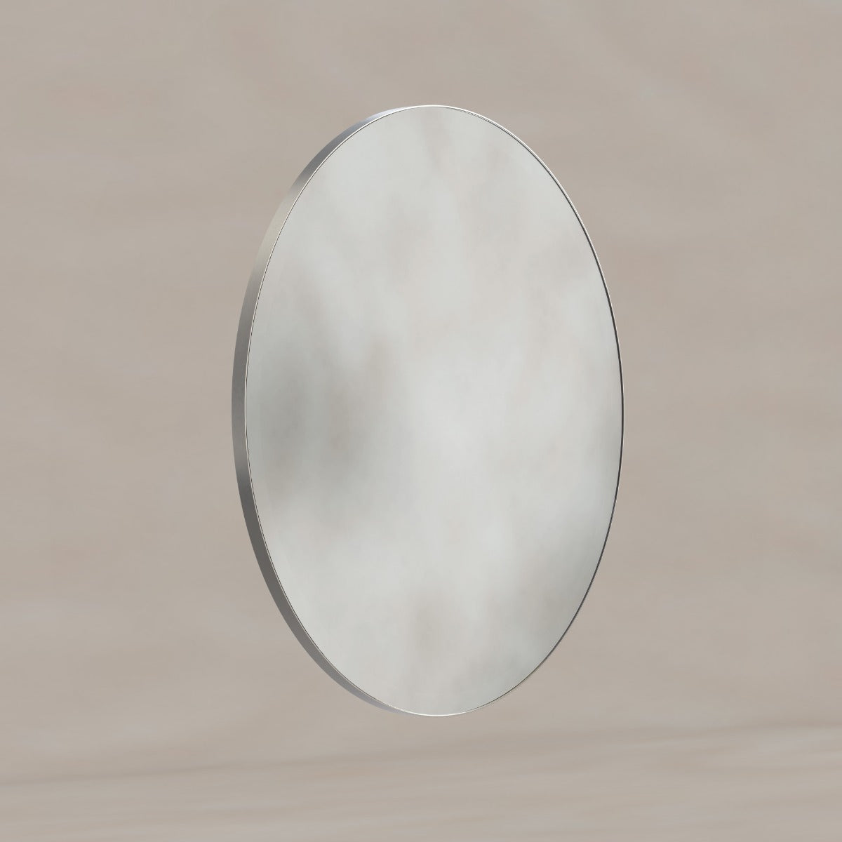 Oslo Round Mirror 80cm Brushed Nickel