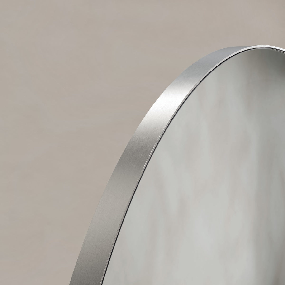 Oslo Round Mirror 80cm Brushed Nickel