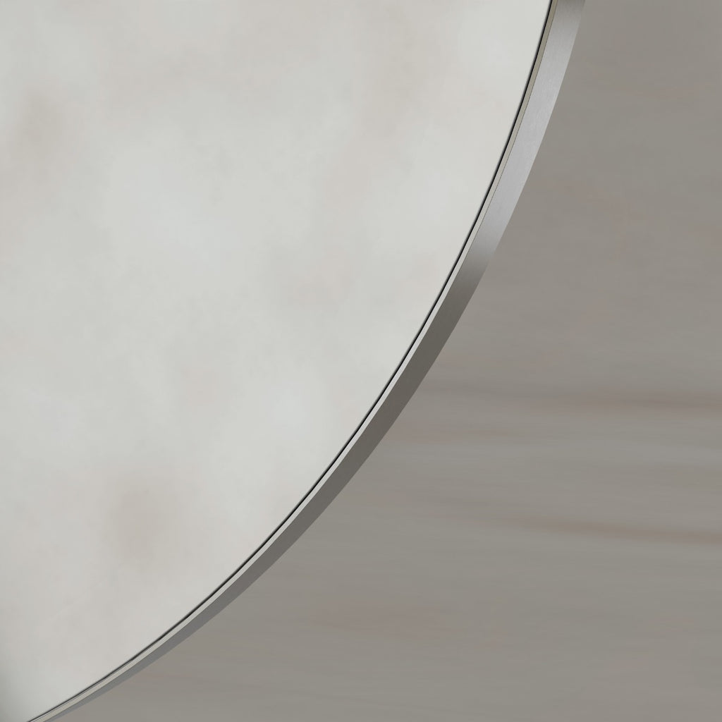 Oslo Round Mirror 80cm Brushed Nickel