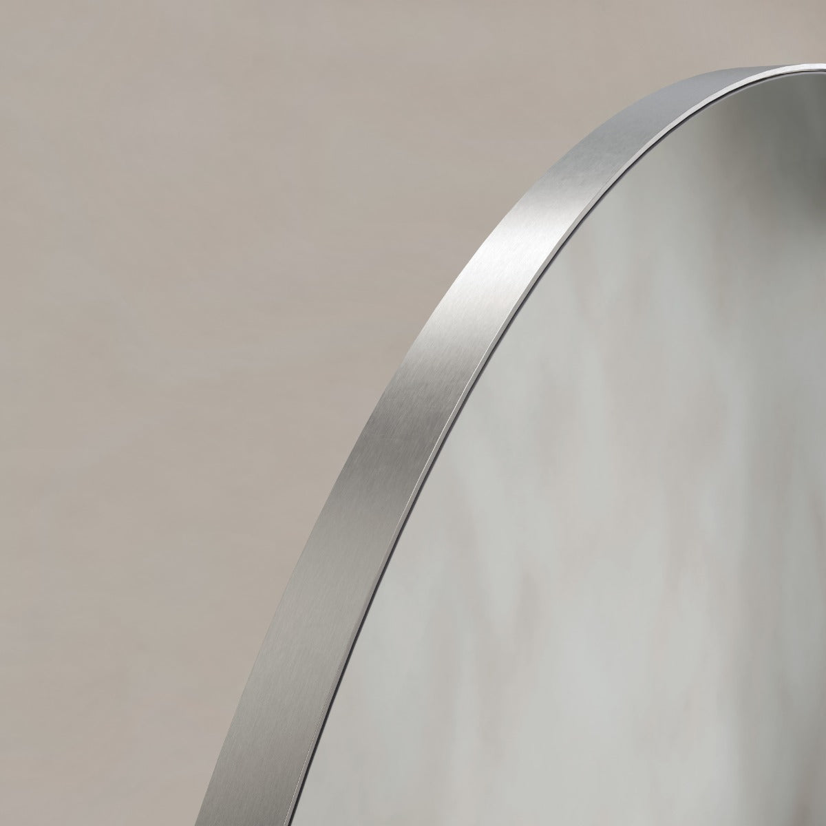Oslo Round Mirror 100cm Brushed Nickel