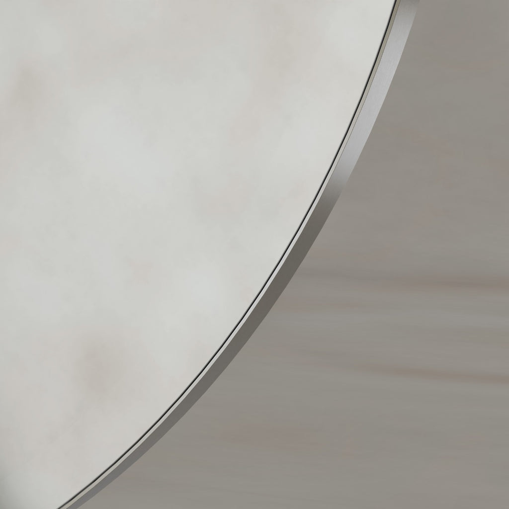 Oslo Round Mirror 100cm Brushed Nickel