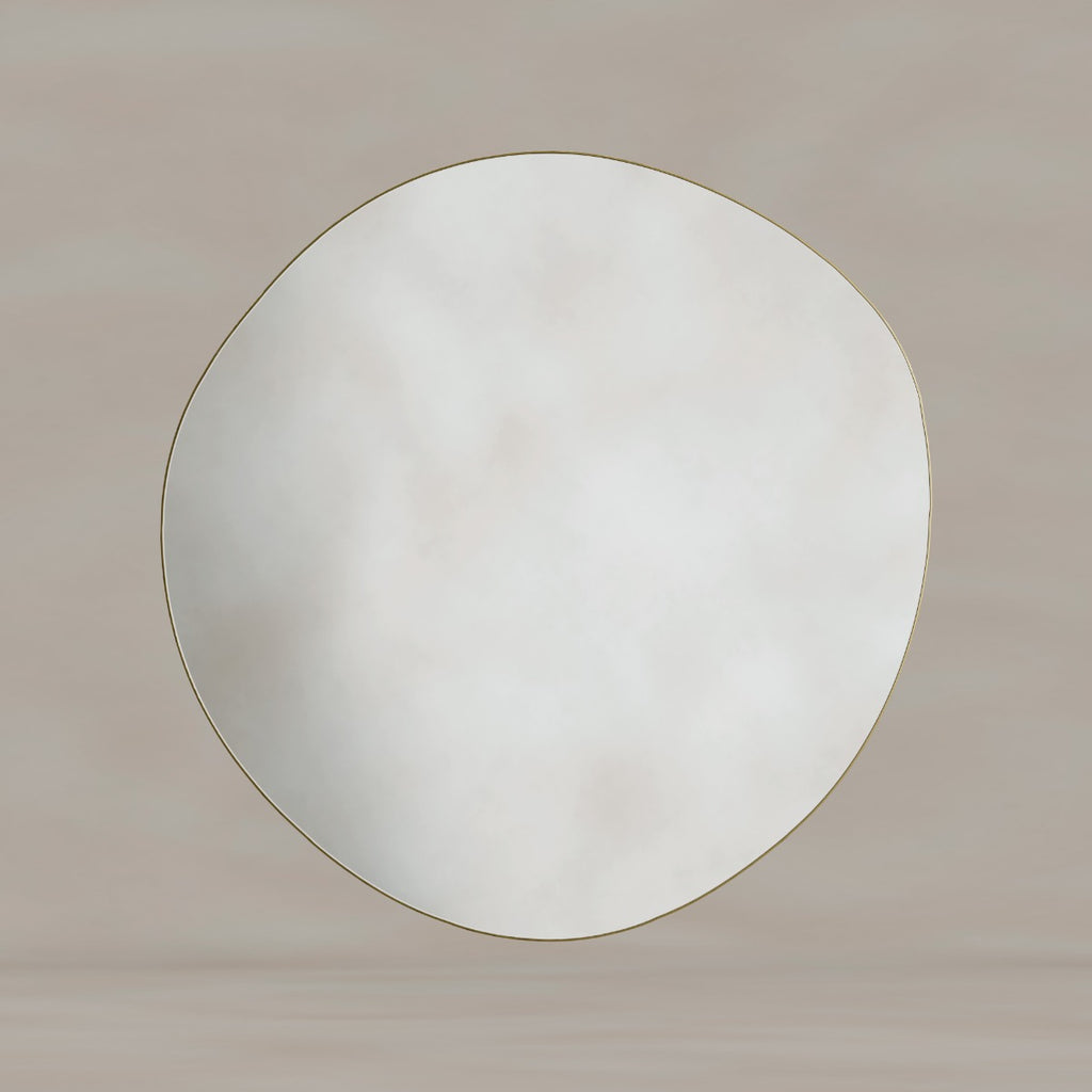 Oslo Organic Mirror 80cm Brushed Brass
