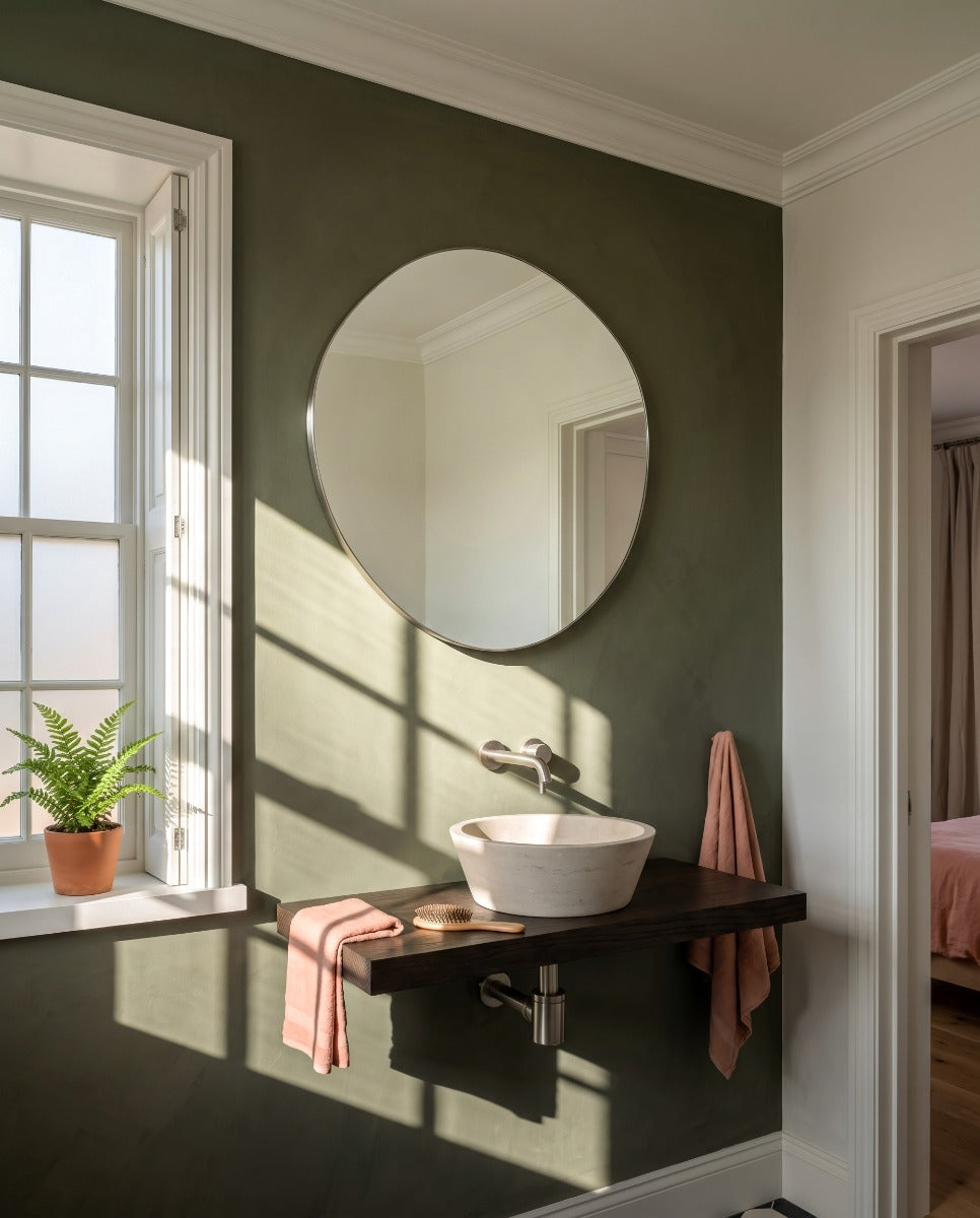 Oslo Organic Mirror 80cm Brushed Nickel