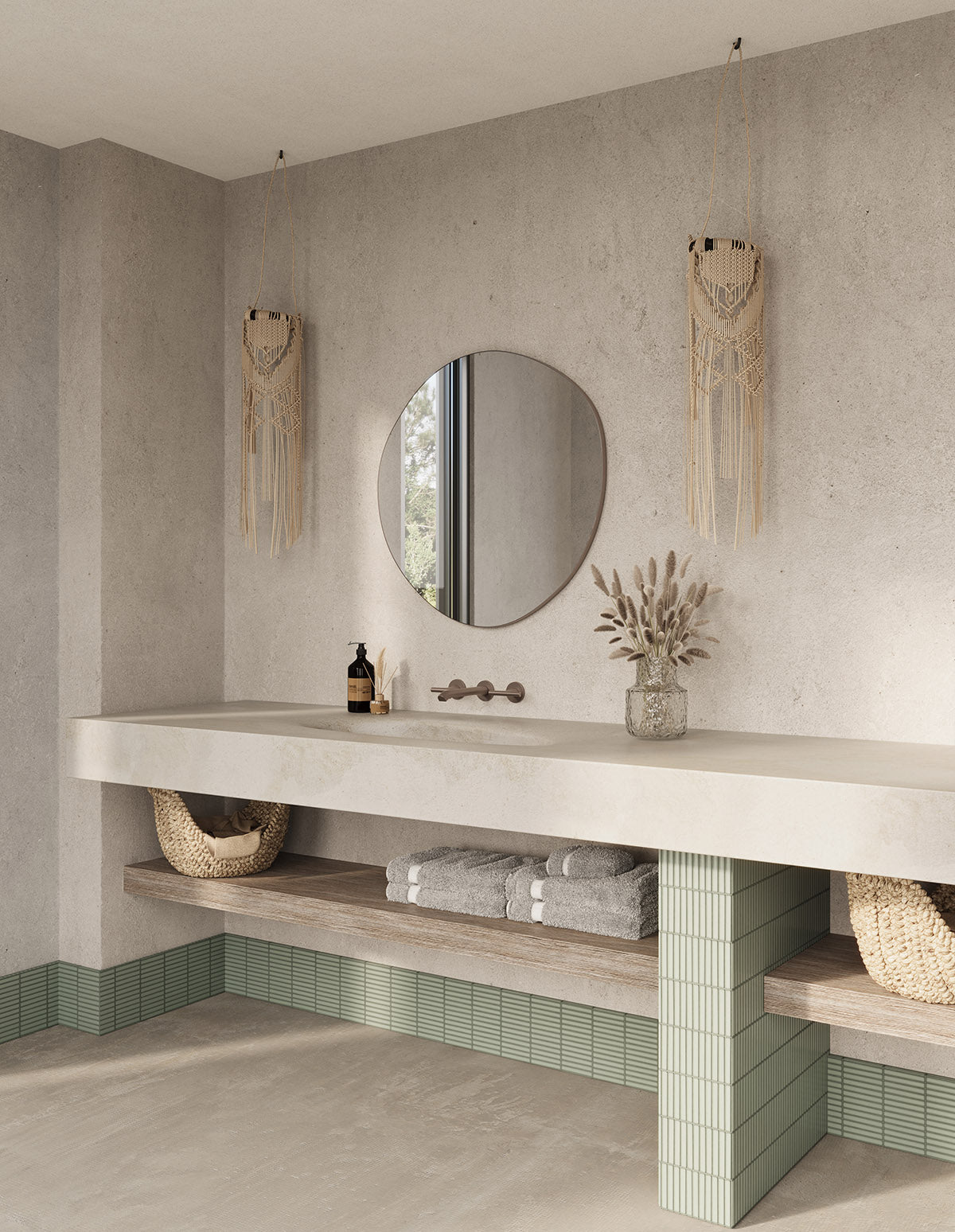 Oslo Organic Mirror 80cm Brushed Bronze