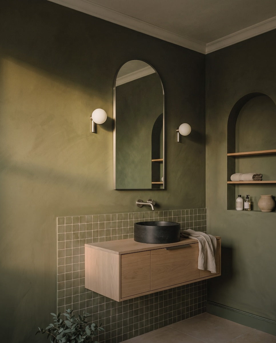 Oslo Arch Mirror 50x100cm Brushed Nickel