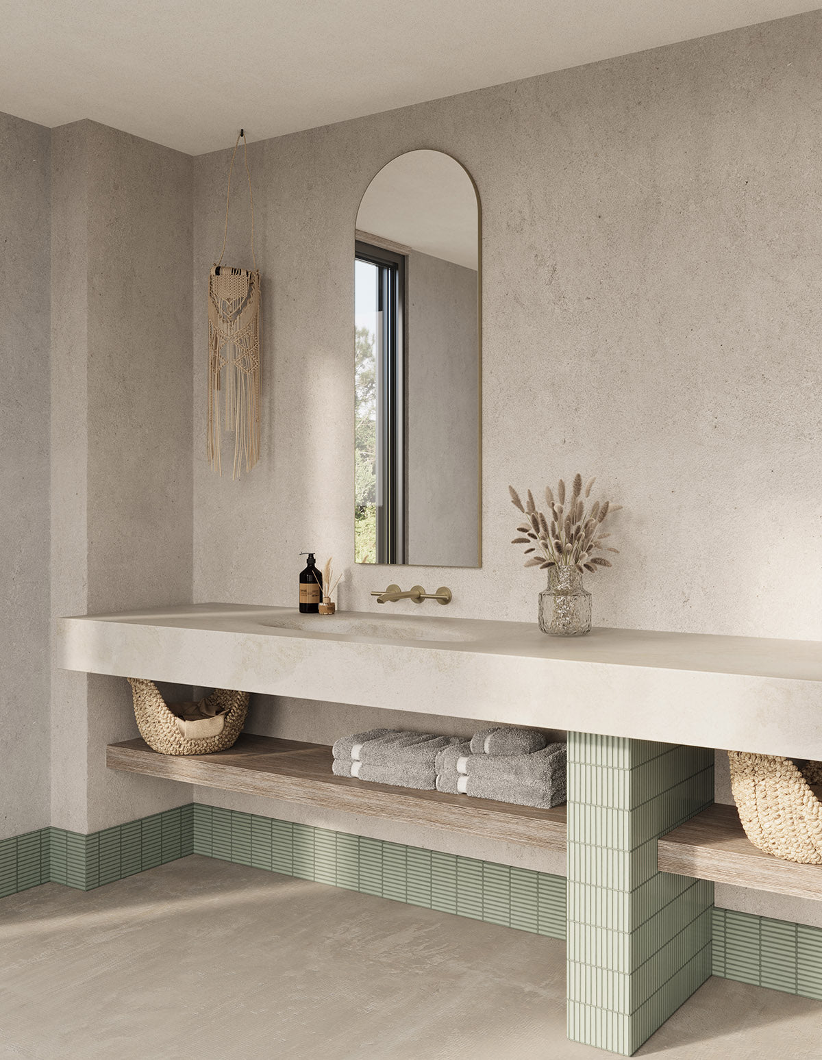 Oslo Arch Mirror 50x140cm Brushed Brass