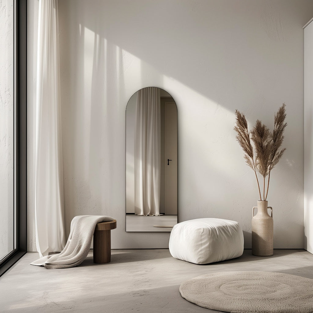 Oslo Arch Mirror 50x140cm Black