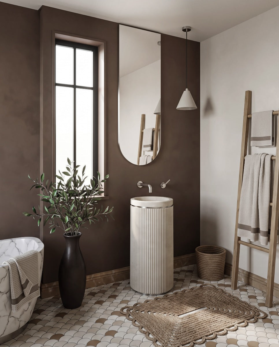 Oslo Arch Mirror 50x140cm Brushed Nickel