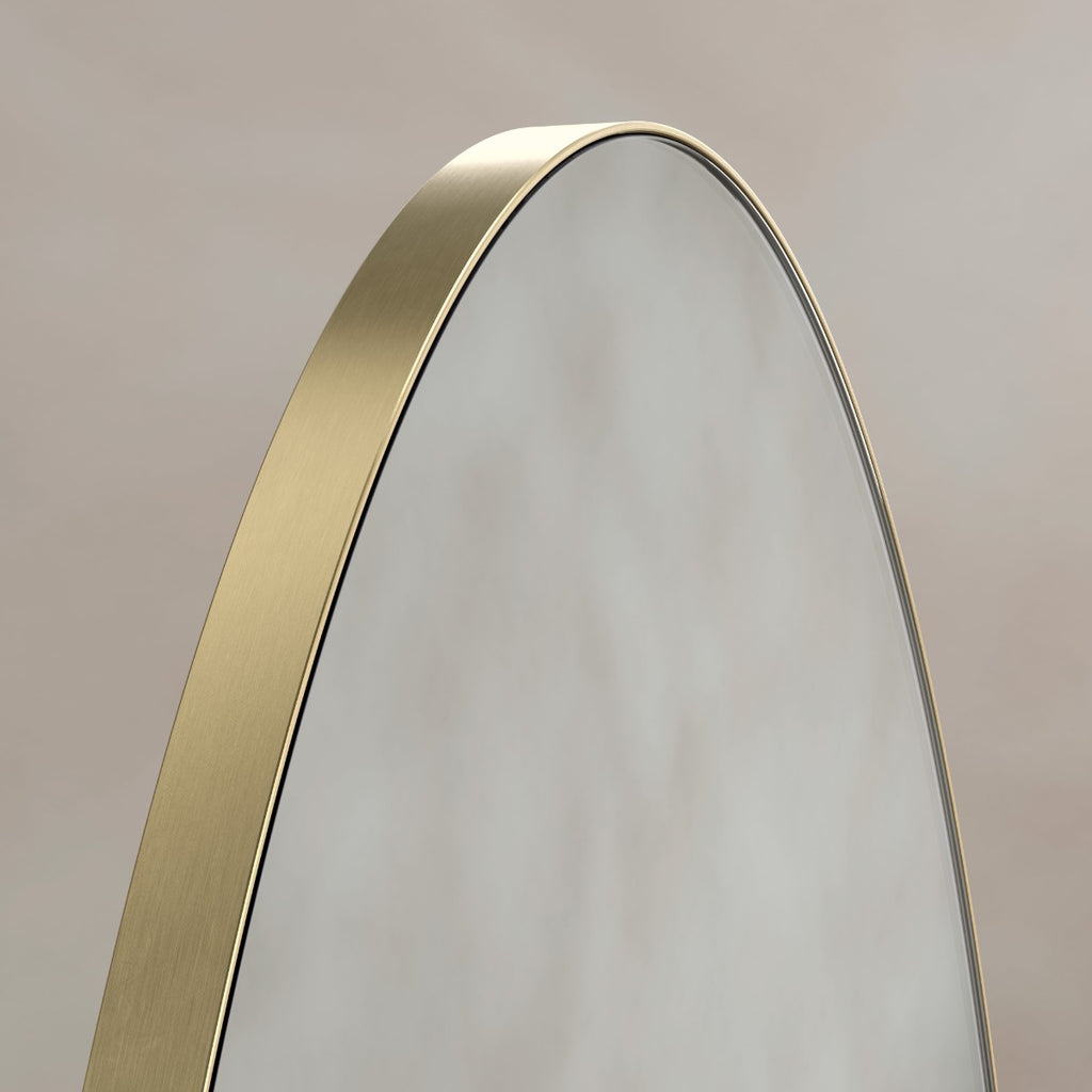 Oslo Oval Mirror 45x100cm - Brushed Brass