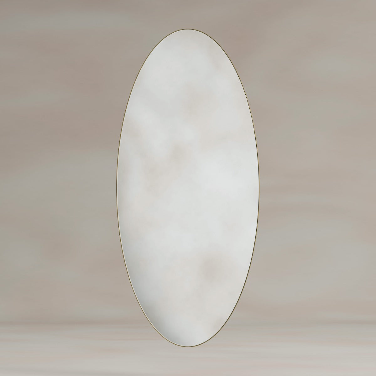 Oslo Oval Mirror 45x100cm - Brushed Brass