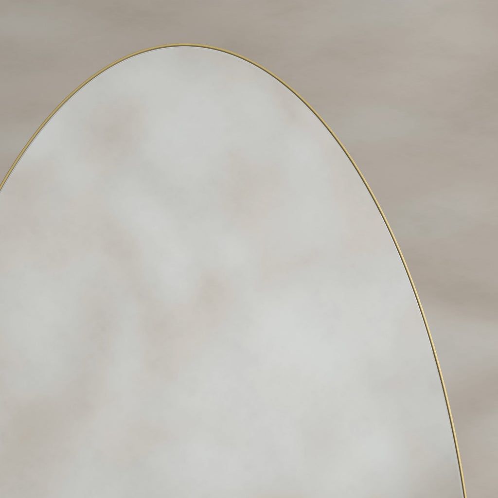 Oslo Oval Mirror 45x100cm - Brushed Brass