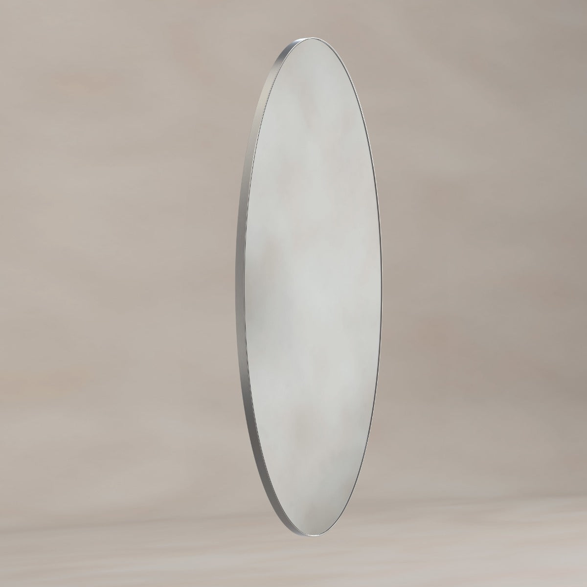 Oslo Oval Mirror 45x100cm - Brushed Nickel