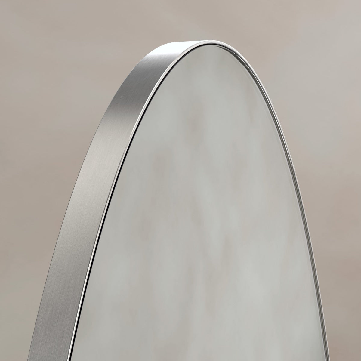 Oslo Oval Mirror 45x100cm - Brushed Nickel