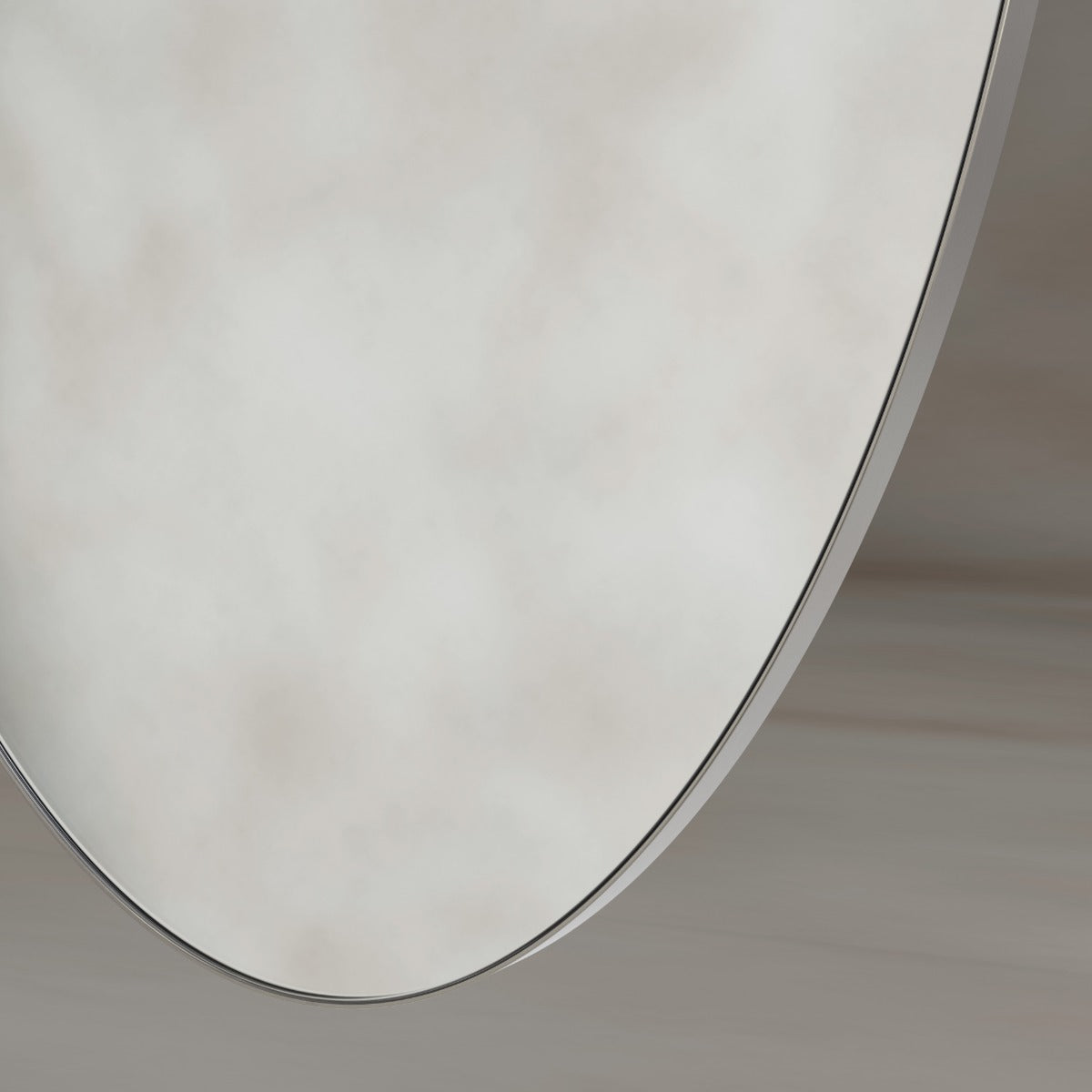 Oslo Oval Mirror 45x100cm - Brushed Nickel