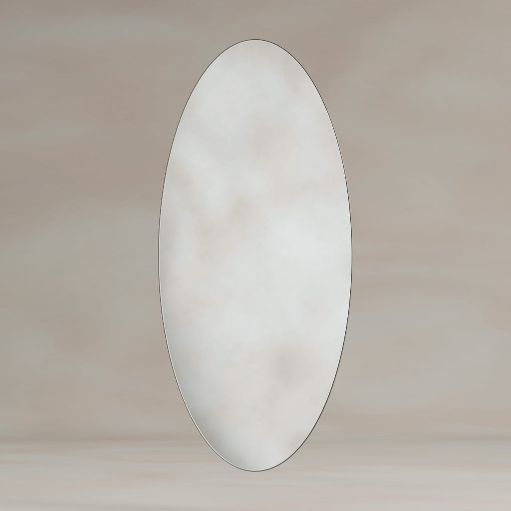Oslo Oval Mirror 45x100cm - Brushed Nickel