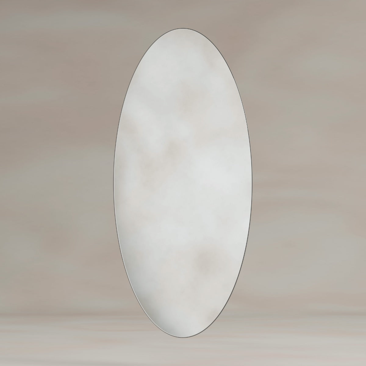Oslo Oval Mirror 45x100cm - Brushed Nickel