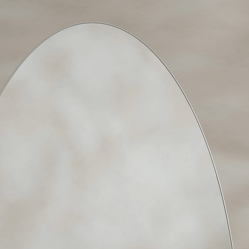 Oslo Oval Mirror 45x100cm - Brushed Nickel