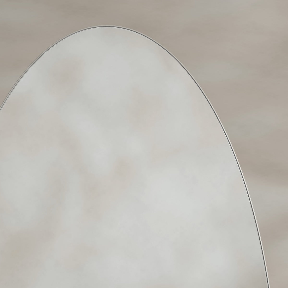 Oslo Oval Mirror 45x100cm - Brushed Nickel