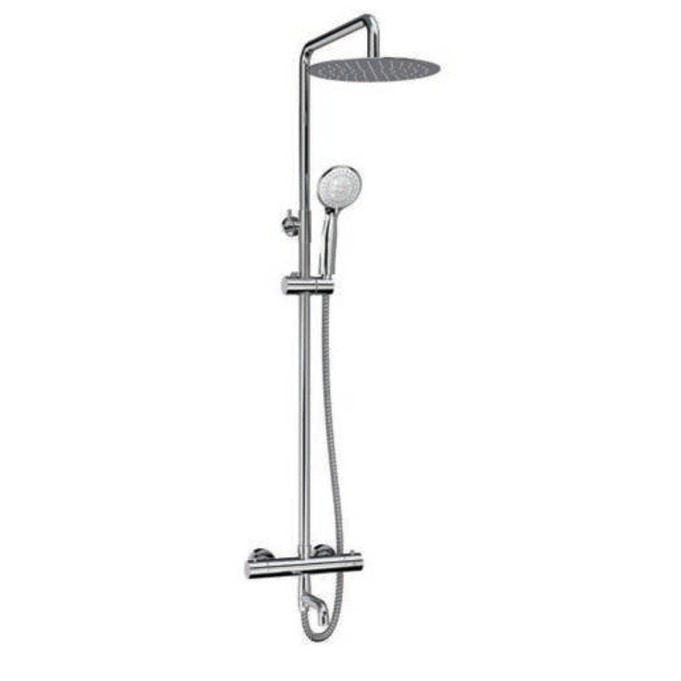 Plana Thermostatic Shower Sets & Valves, Bar valve with overhead drencher, sliding handset and bath filler spout