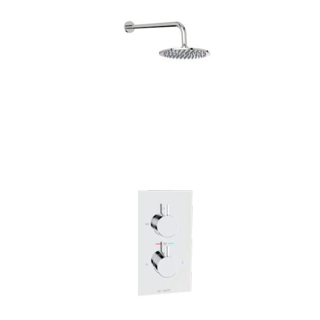 Plana Thermostatic Shower Sets & Valves, Concealed valve with fixed overhead drencher