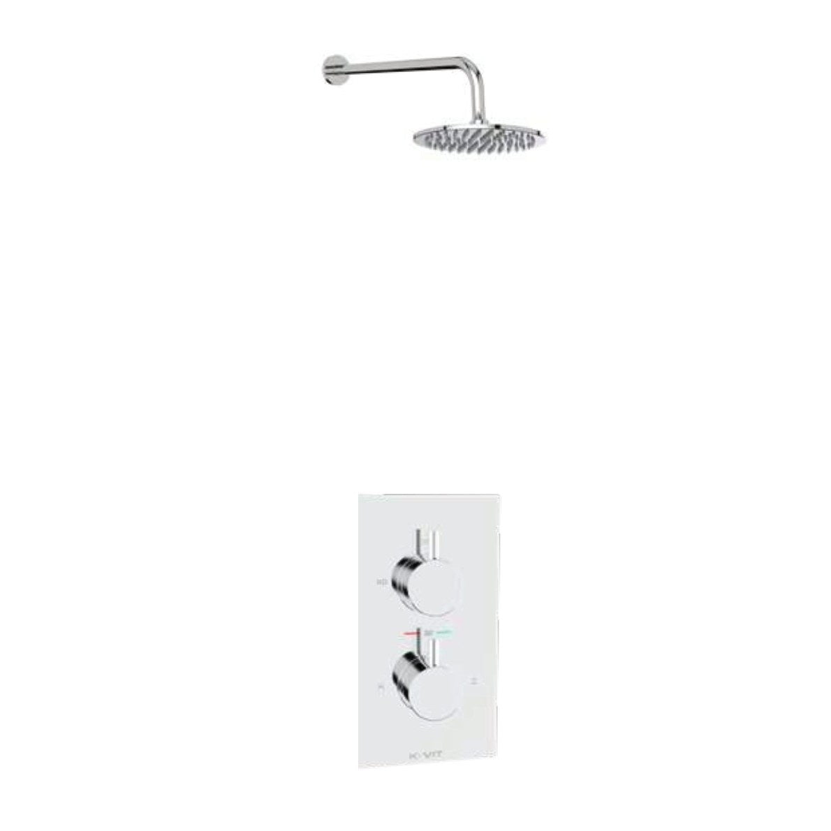 Plana Thermostatic Shower Sets & Valves, Concealed valve with fixed overhead drencher