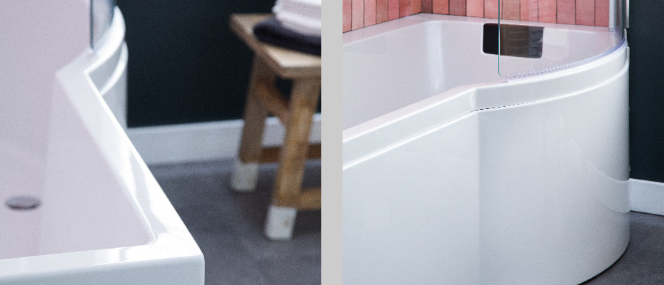 Carron Celsius Shower Bath, in a bathroom setting
