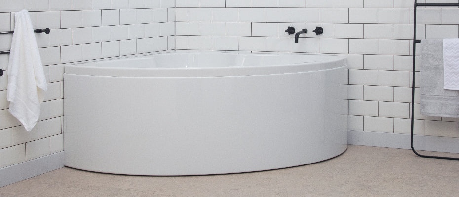 Carron Monarch Corner Bath, in a bathroom setting