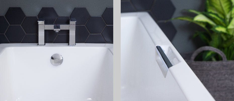 Carron Eco Integra Twin Grip Single Ended Bath, in a bathroom setting