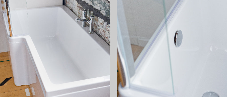 Carron Quantum Square Shower Bath, in a bathroom setting